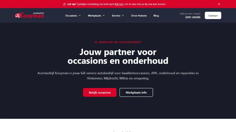 Autobedrijf Kooyman website screenshot
