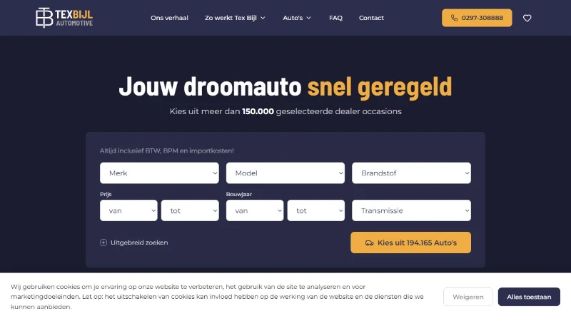 Tex Bijl Automotive website screenshot